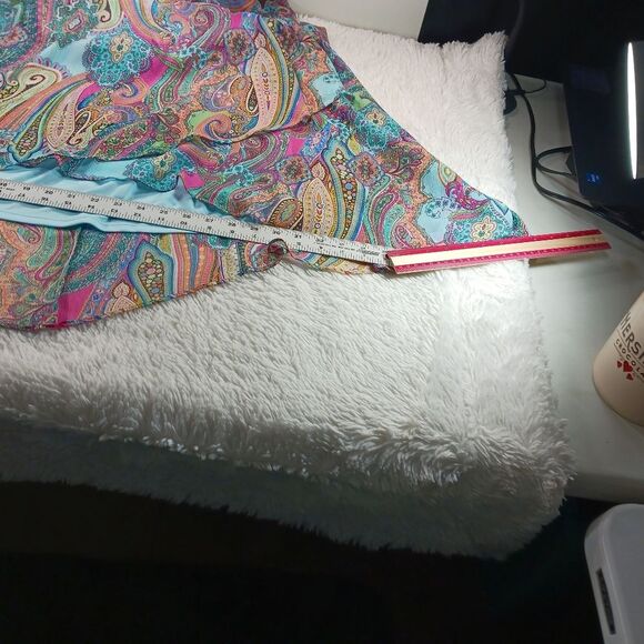 Tommy Hilfiger Bright Pasley Floral Sheer Midi/ Blue Slip Dress Sleeveless  12.. - Picture 8 of 13